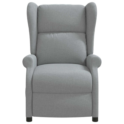 Wing Back elektrischer Massagesessel Hellgrau Stoff
