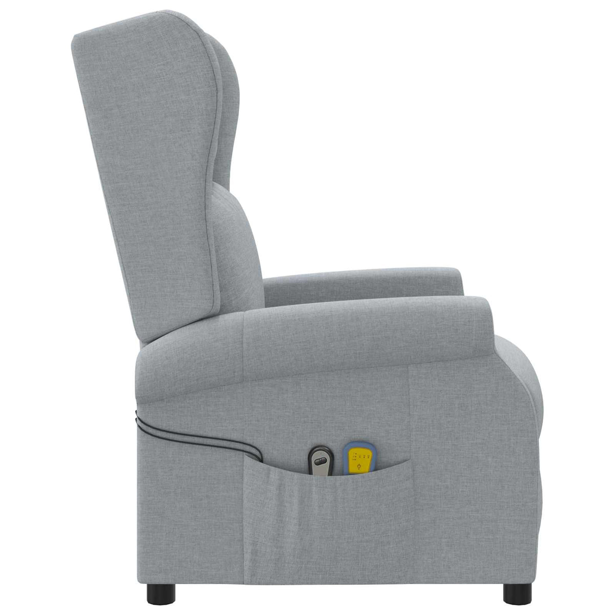Wing Back elektrischer Massagesessel Hellgrau Stoff