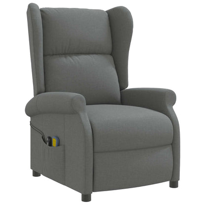 Wing Back elektrischer Massagesessel Dunkelgrau Stoff