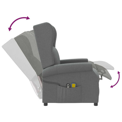 Wing Back elektrischer Massagesessel Dunkelgrau Stoff