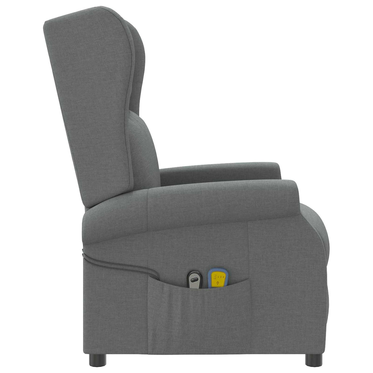Wing Back elektrischer Massagesessel Dunkelgrau Stoff