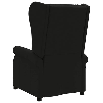 Wing Back elektrischer Massagesessel Schwarz Stoff