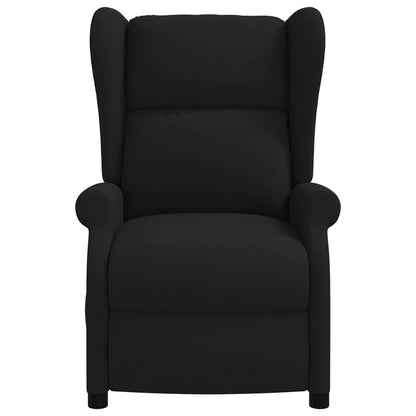 Wing Back elektrischer Massagesessel Schwarz Stoff