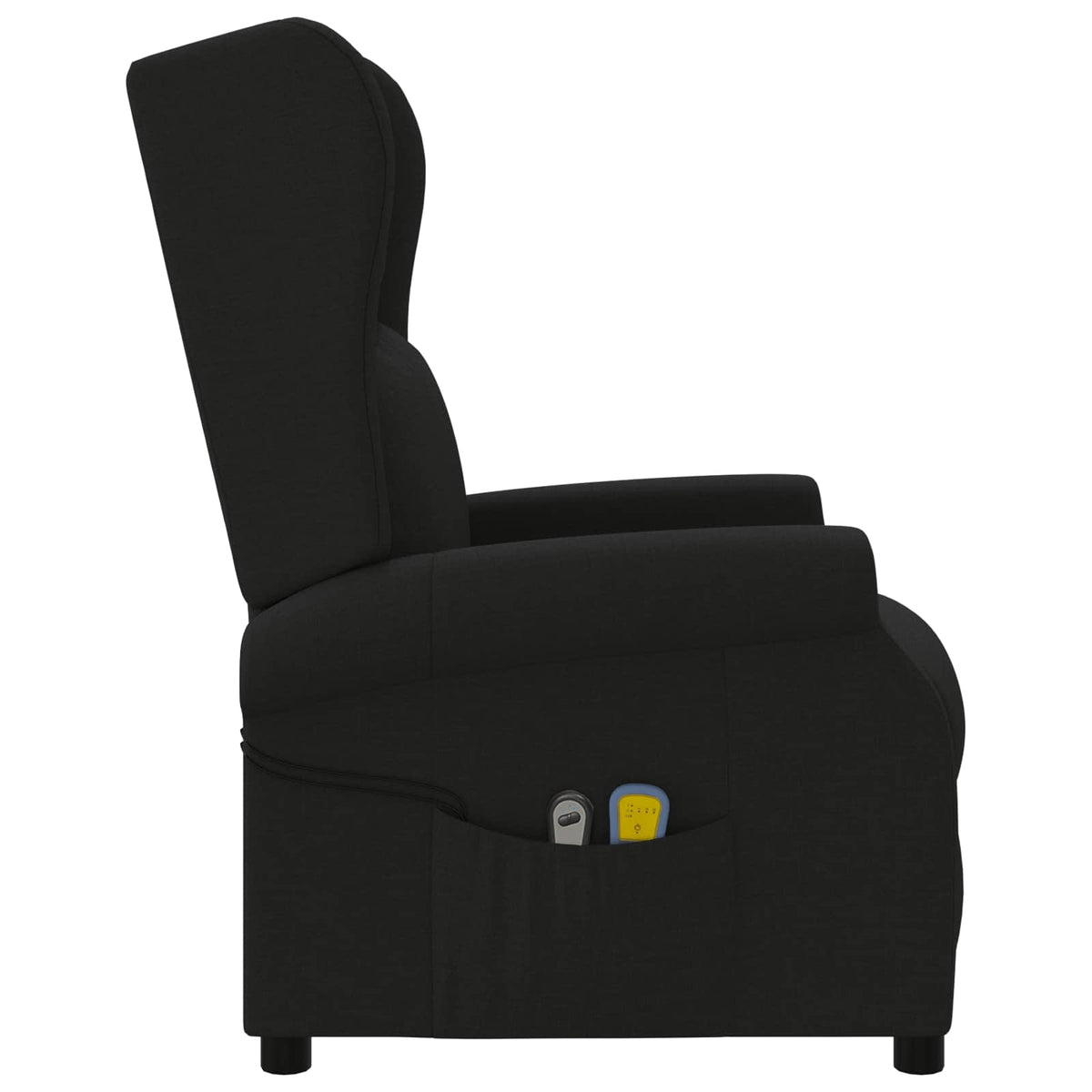 Wing Back elektrischer Massagesessel Schwarz Stoff