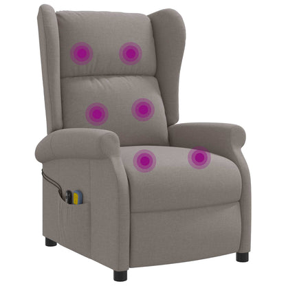 Wing Back elektrischer Massagesessel Taupe Stoff