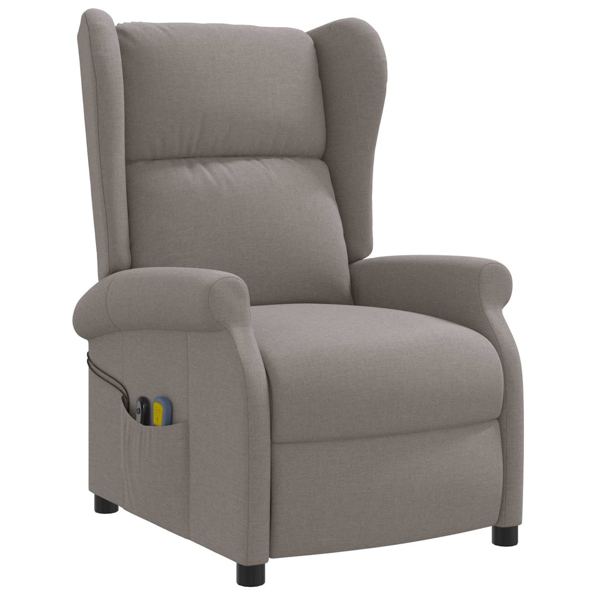 Wing Back elektrischer Massagesessel Taupe Stoff