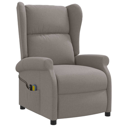 Wing Back elektrischer Massagesessel Taupe Stoff