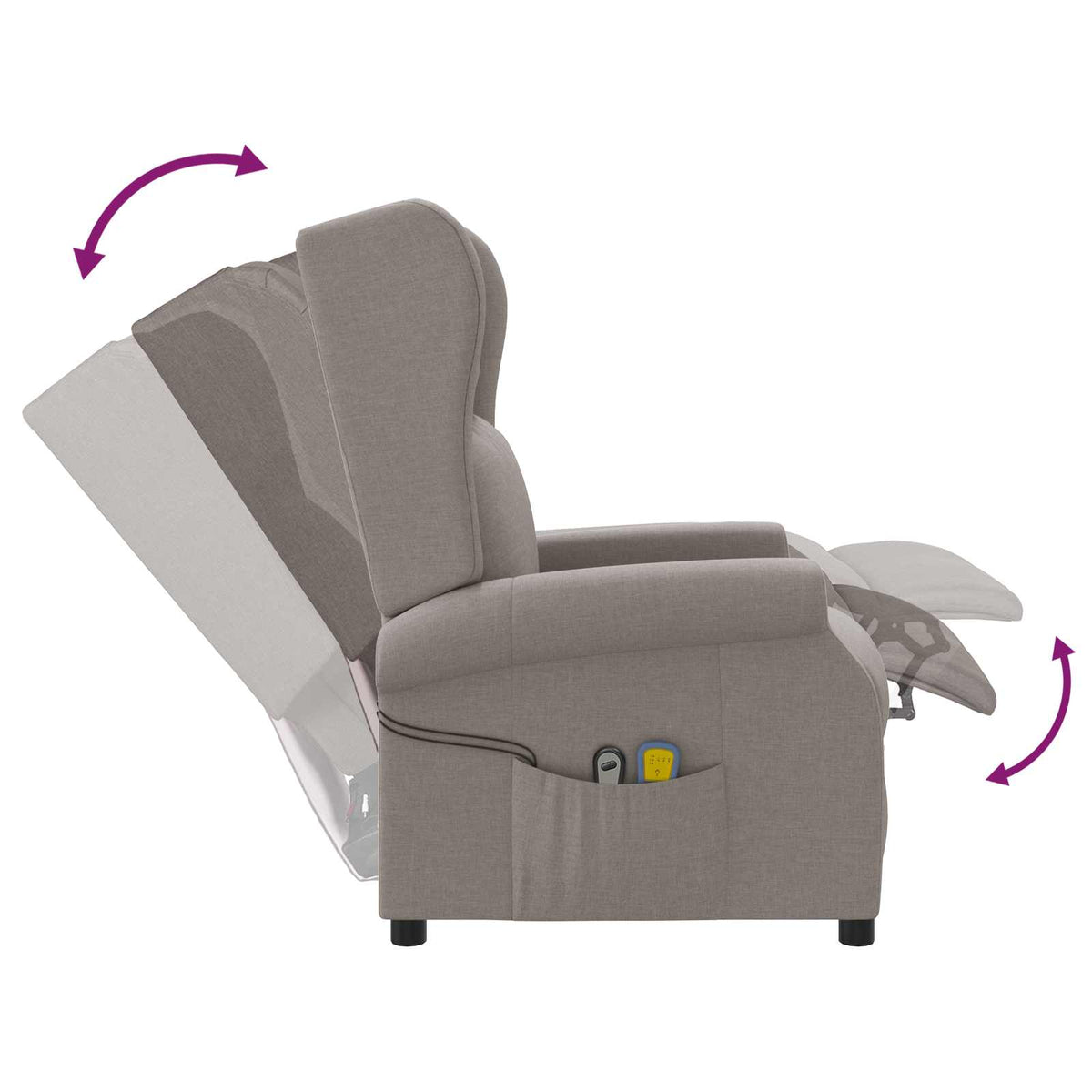 Wing Back elektrischer Massagesessel Taupe Stoff