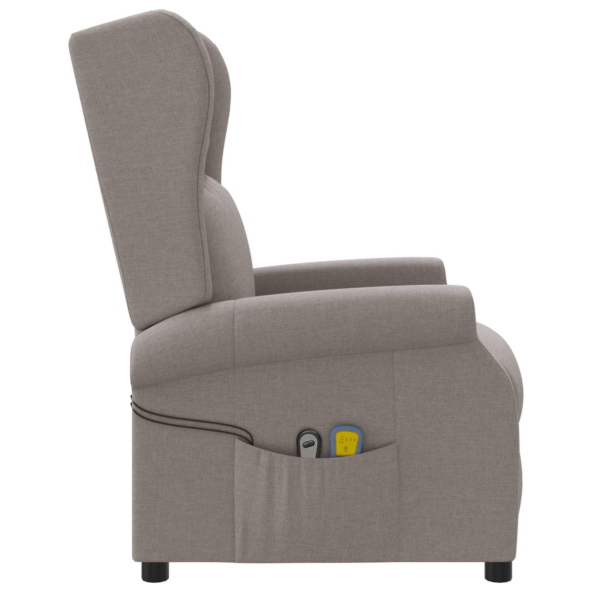 Wing Back elektrischer Massagesessel Taupe Stoff