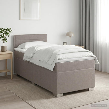Boxspringbett mit Matratze mit Kopfteil Taupe 90 x 200 cm Stoff