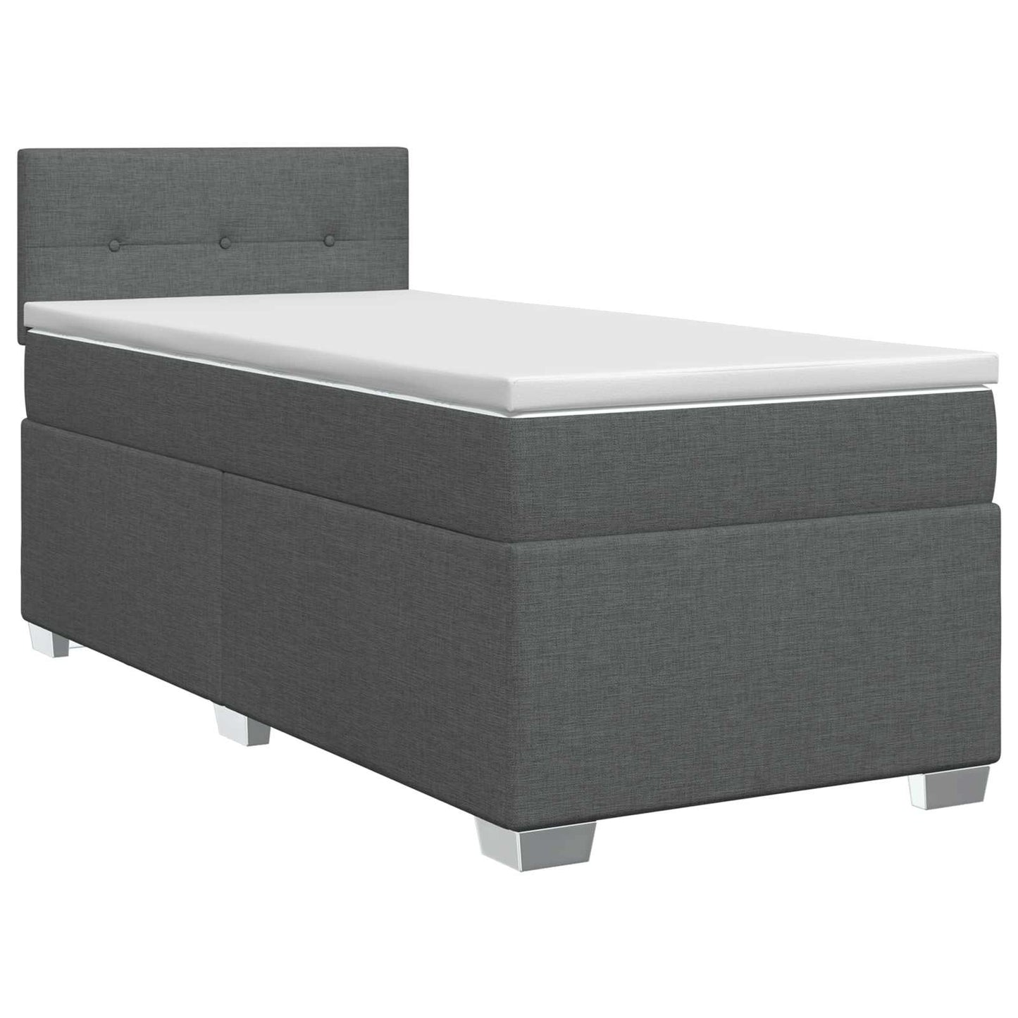 Boxspringbett mit Matratze Dunkelgrau 80 x 200 cm Stoff