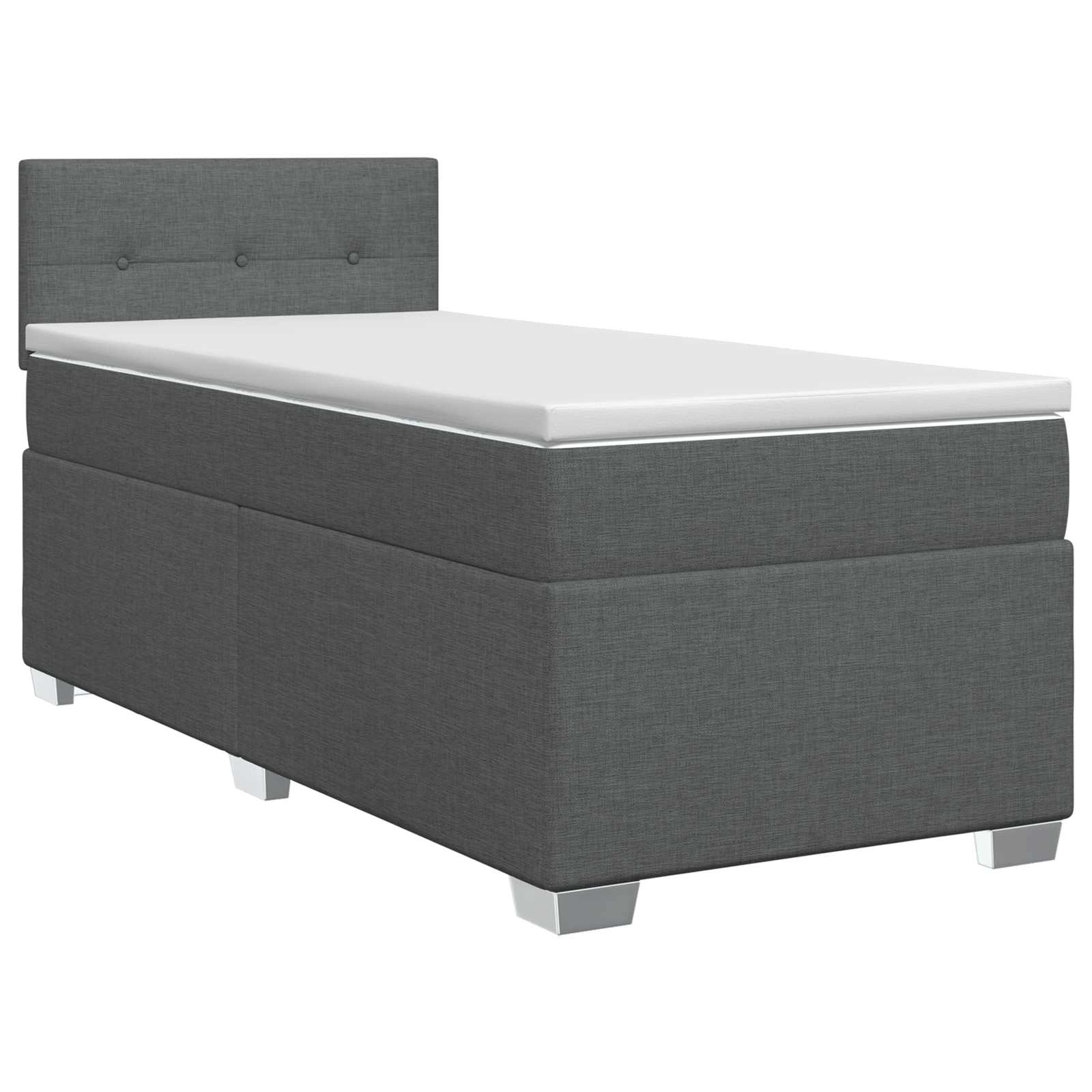Boxspringbett mit Matratze Dunkelgrau 80 x 200 cm Stoff