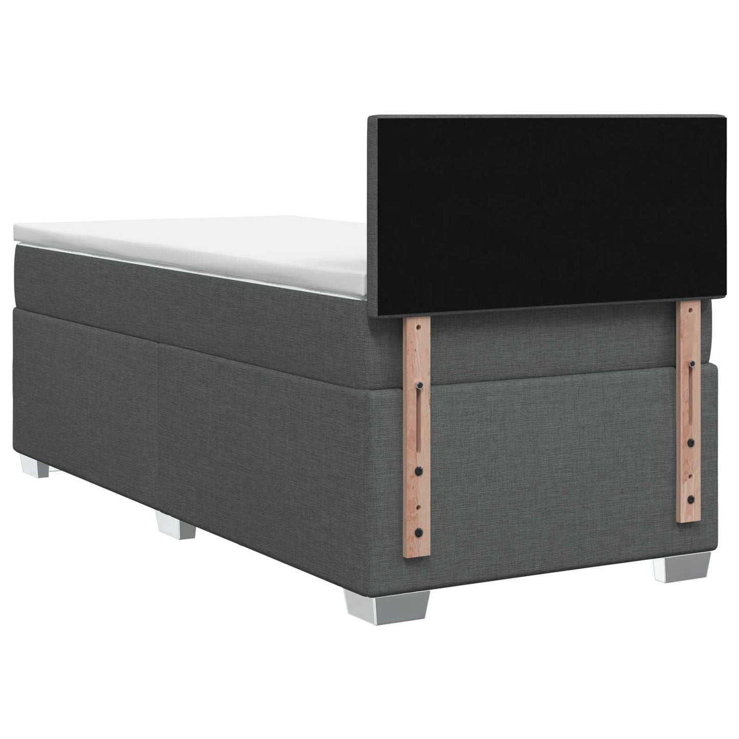 Boxspringbett mit Matratze Dunkelgrau 80 x 200 cm Stoff