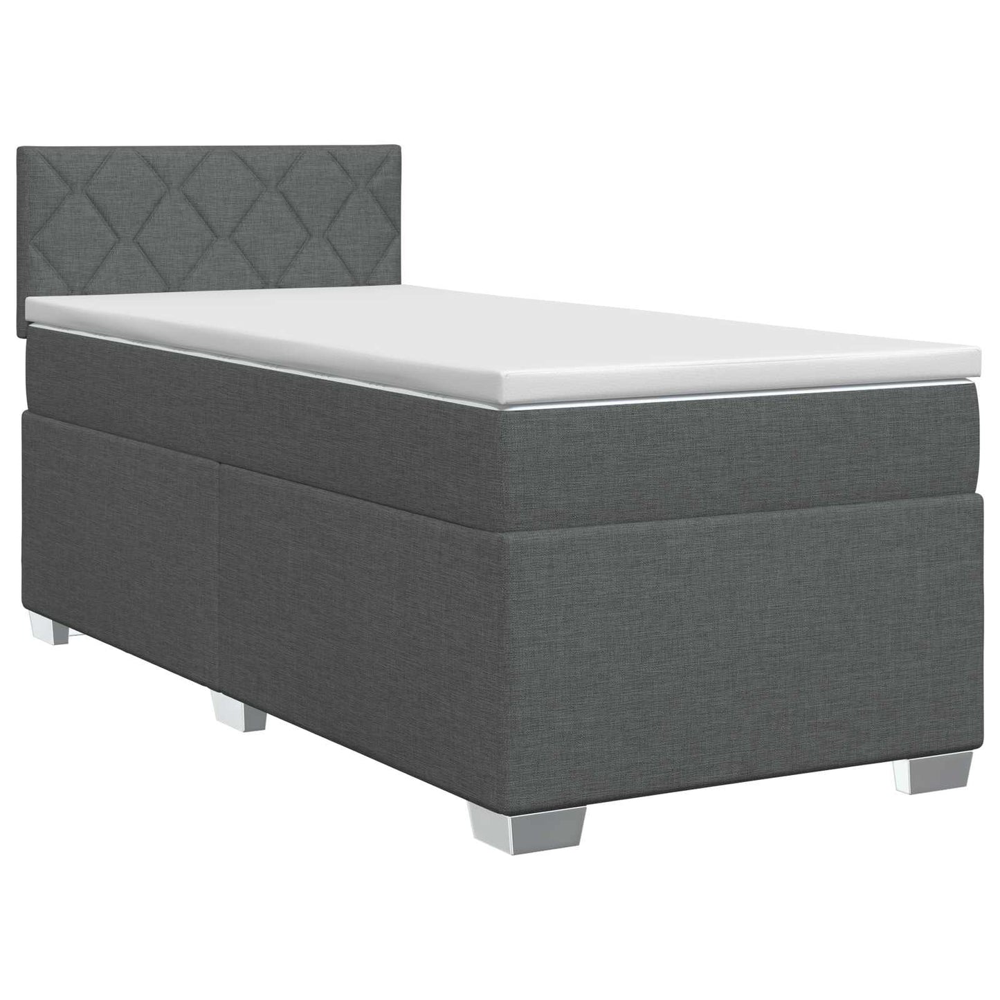 Boxspringbett mit Matratze Dunkelgrau 80 x 200 cm Stoff