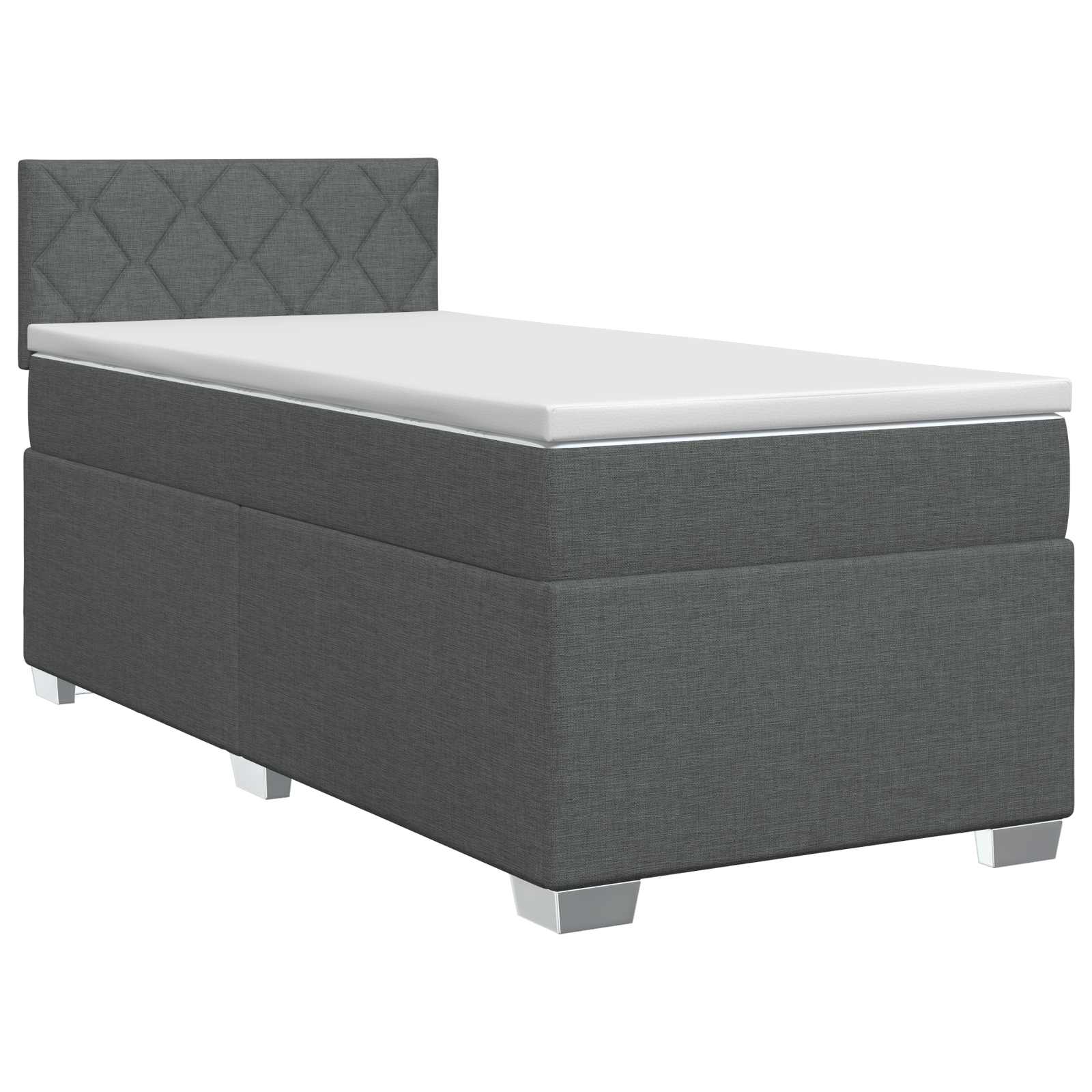 Boxspringbett mit Matratze Dunkelgrau 80 x 200 cm Stoff
