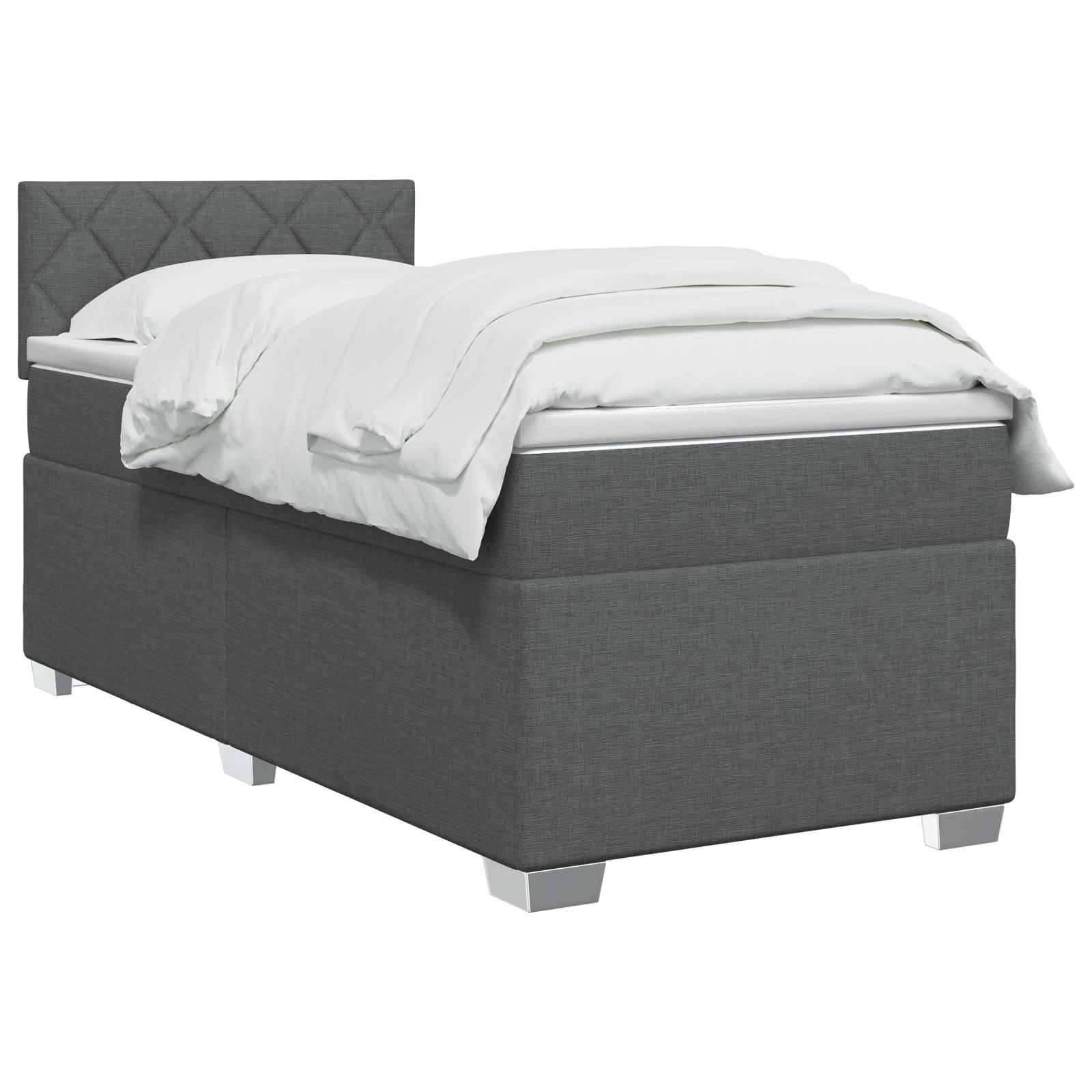 Boxspringbett mit Matratze Dunkelgrau 80 x 200 cm Stoff