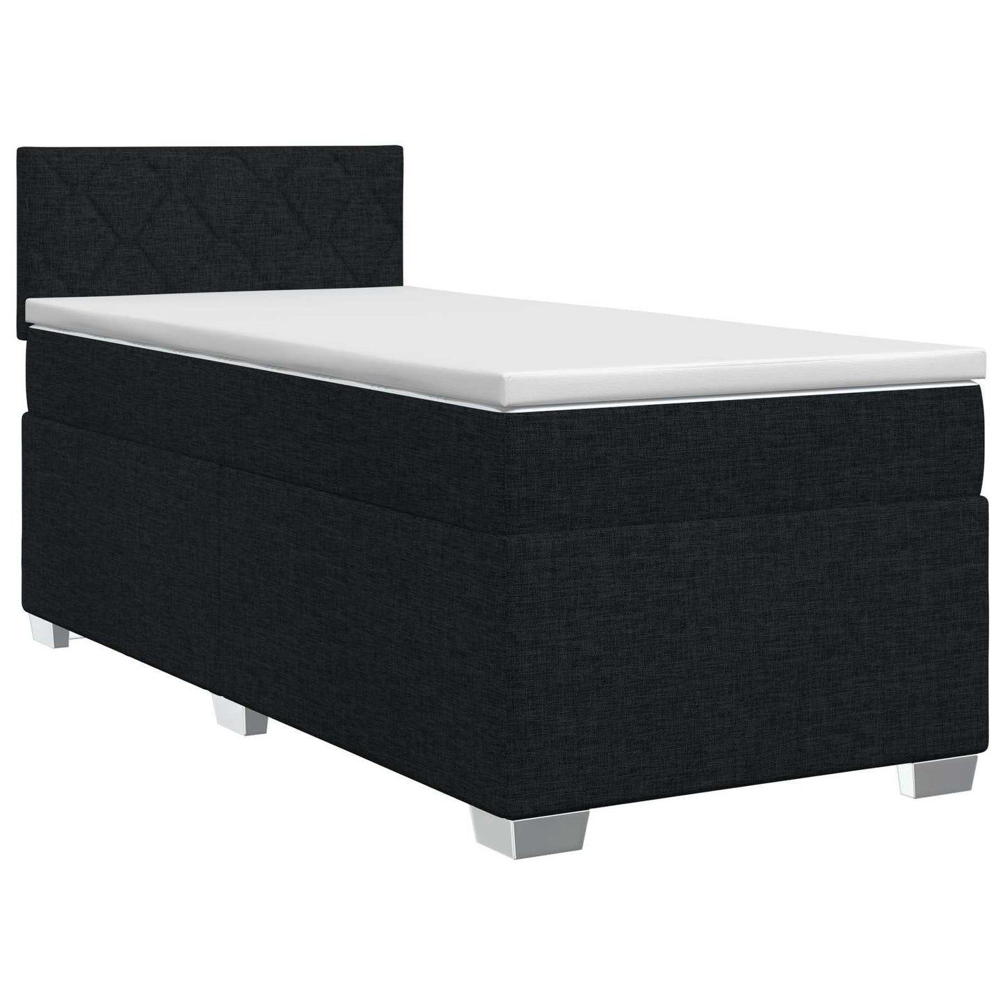 Boxspringbett mit Matratze Schwarz 80 x 200 cm Stoff