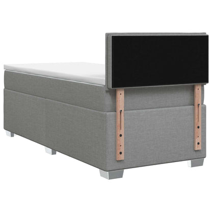 Boxspringbett mit Matratze Hellgrau 90 x 190 cm Stoff