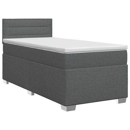 Boxspringbett mit Matratze Dunkelgrau 90 x 190 cm Stoff