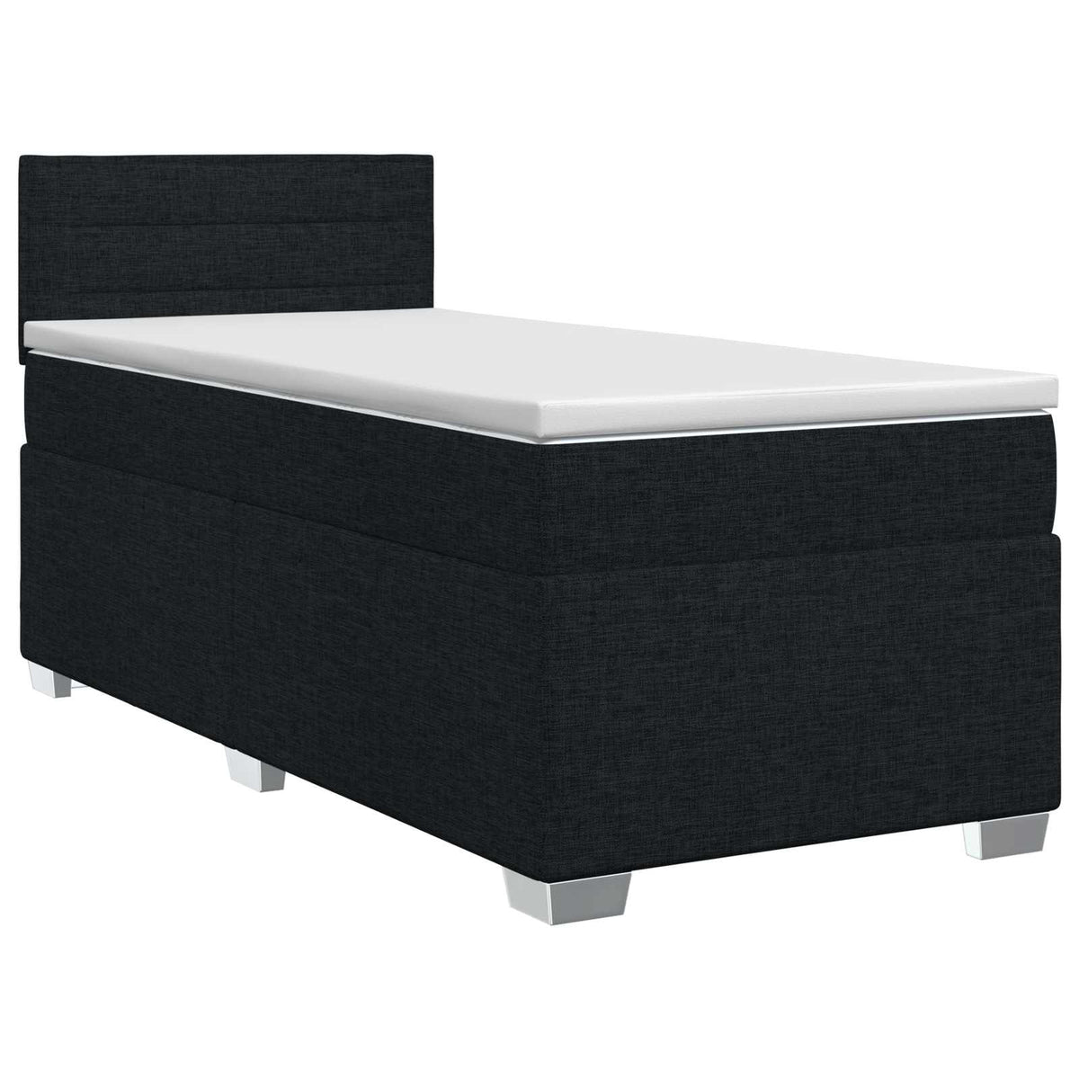 Boxspringbett mit Matratze Schwarz 90 x 190 cm Stoff