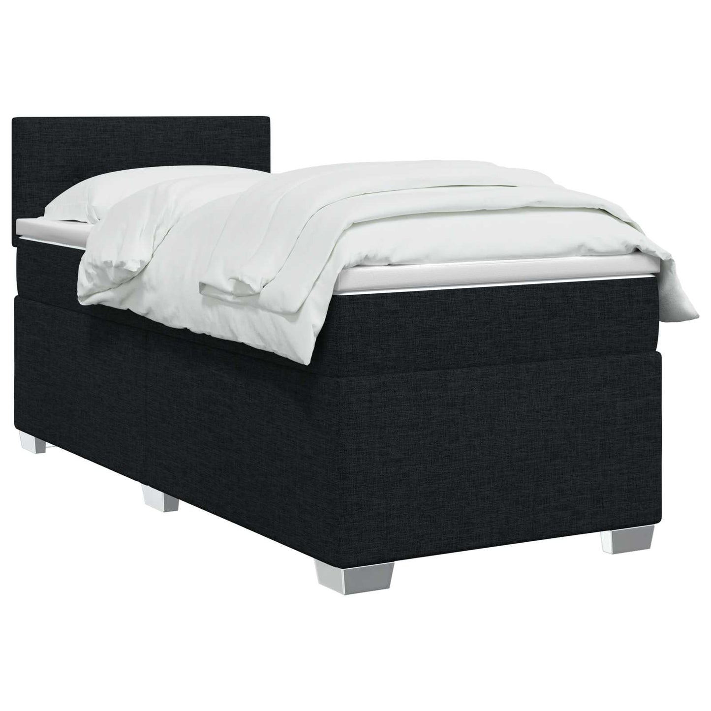 Boxspringbett mit Matratze Schwarz 90 x 190 cm Stoff