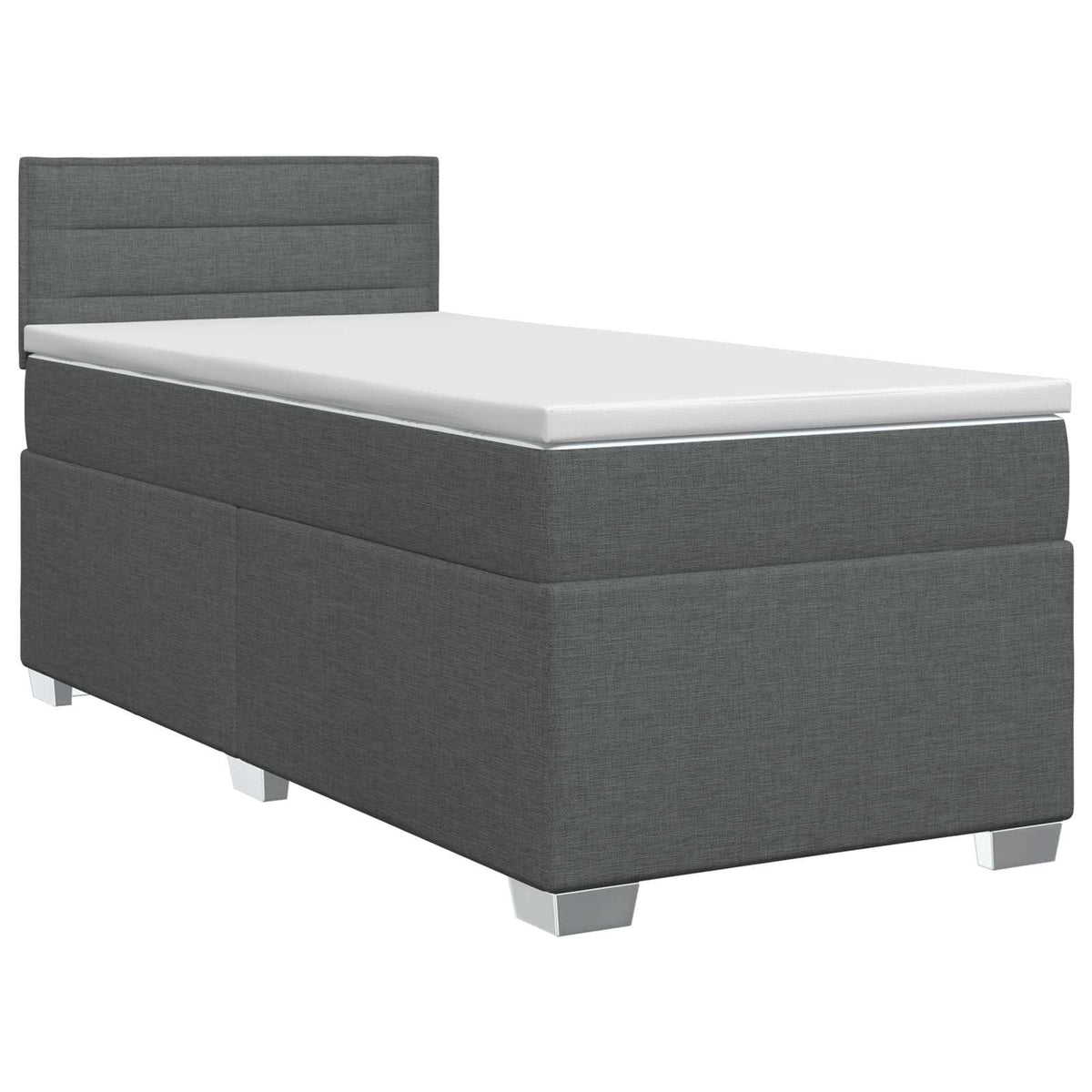 Boxspringbett mit Matratze Dunkelgrau 90 x 200 cm Stoff