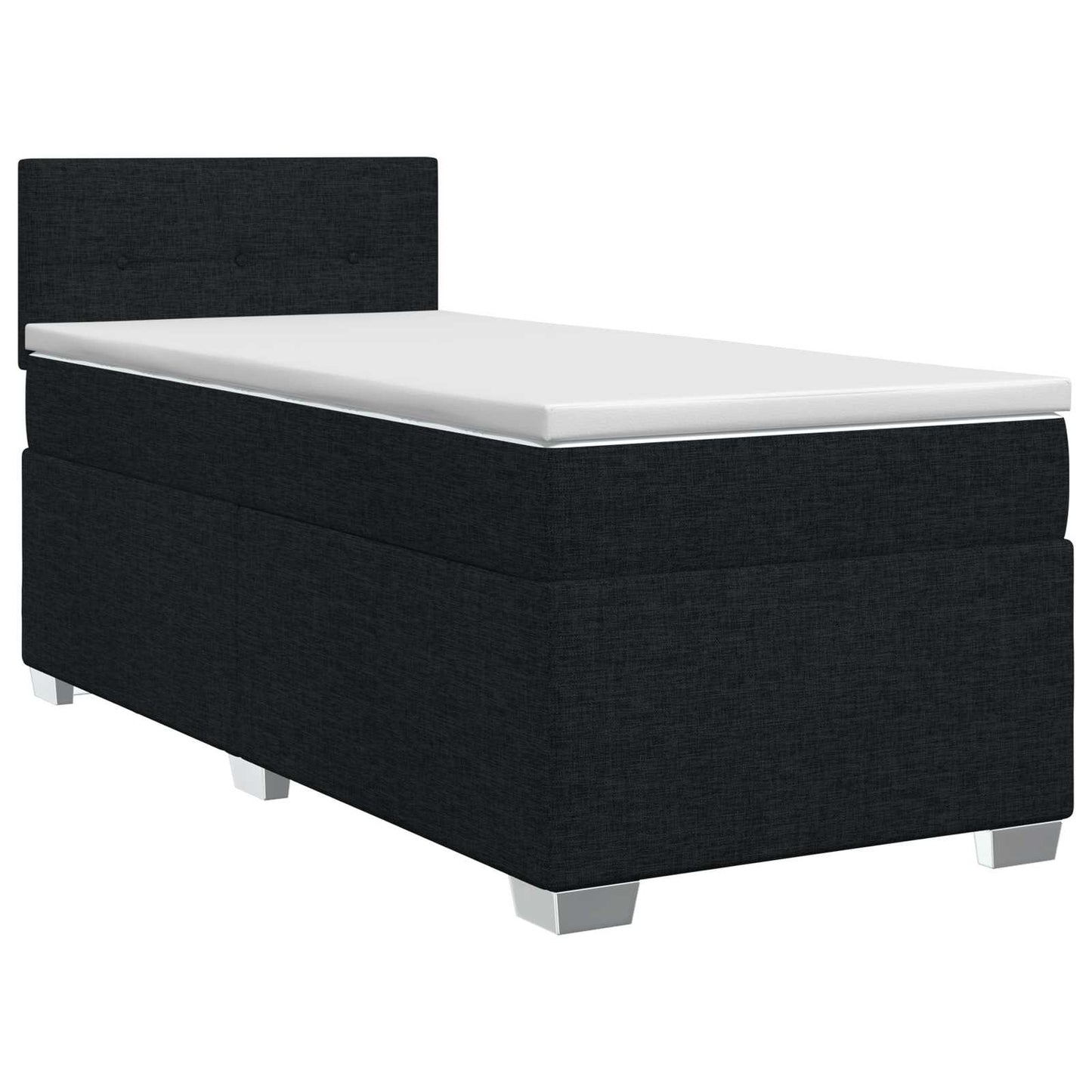 Boxspringbett mit Matratze Schwarz 90 x 200 cm Stoff