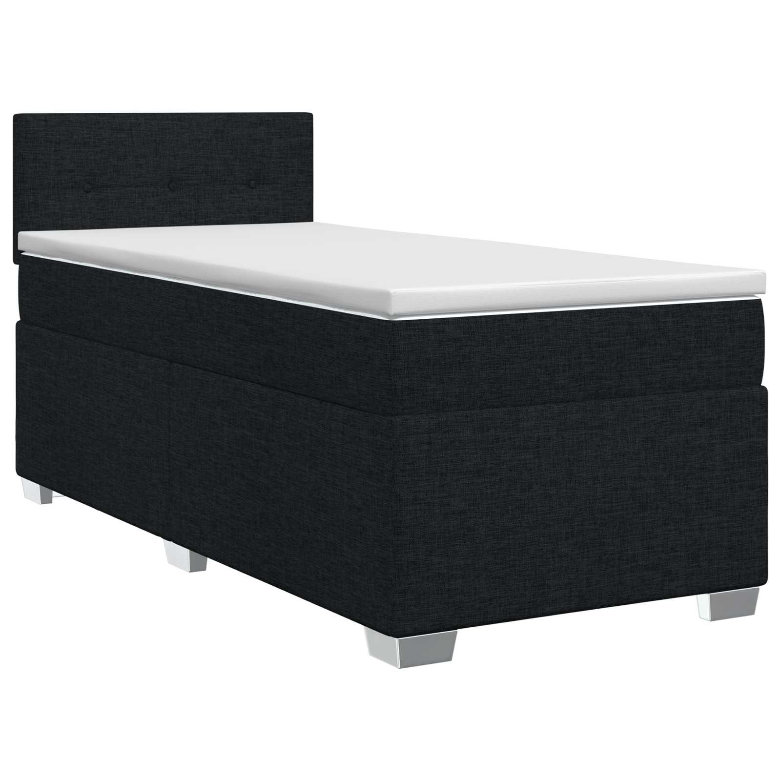 Boxspringbett mit Matratze Schwarz 90 x 200 cm Stoff