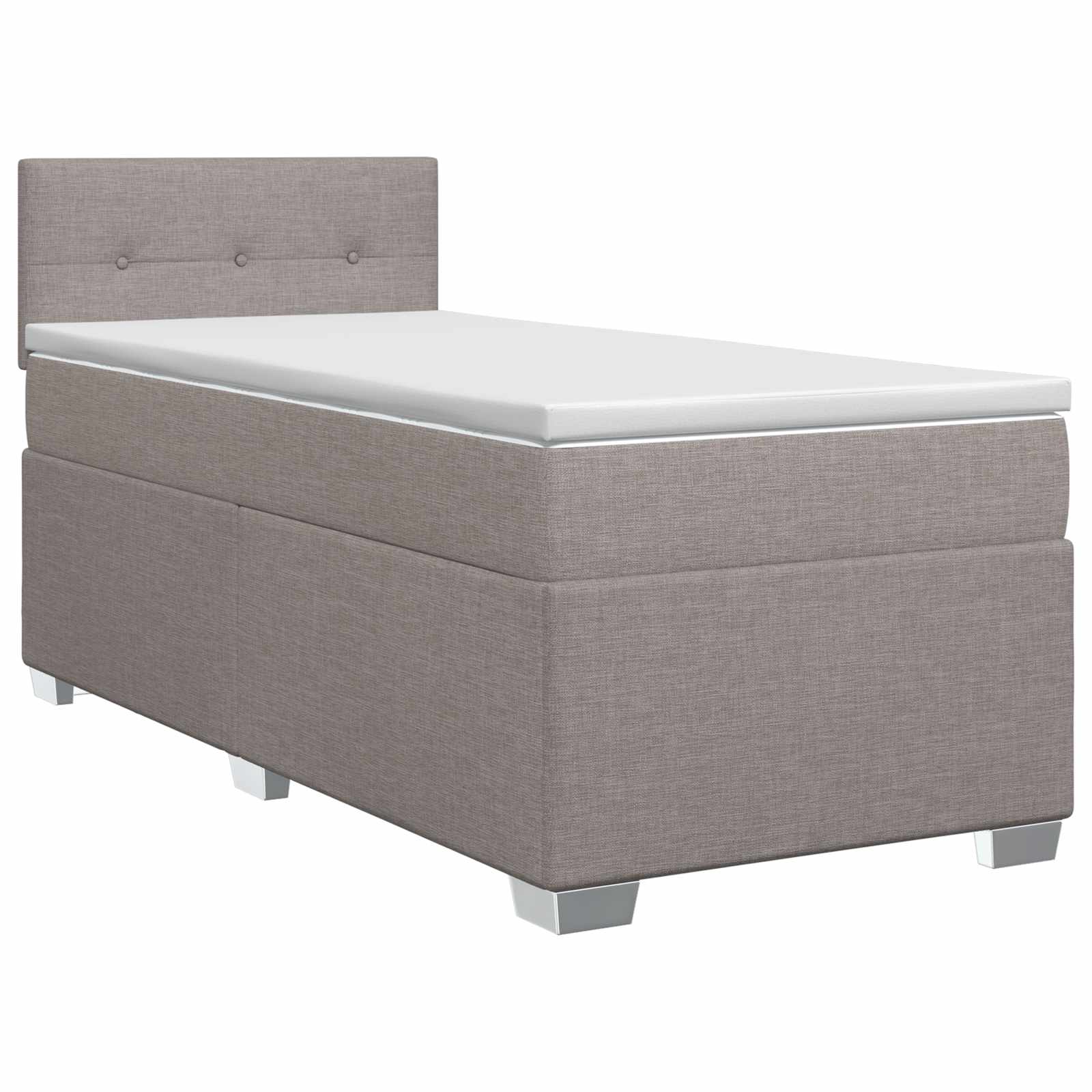 Boxspringbett mit Matratze mit Kopfteil Taupe 90 x 200 cm Stoff