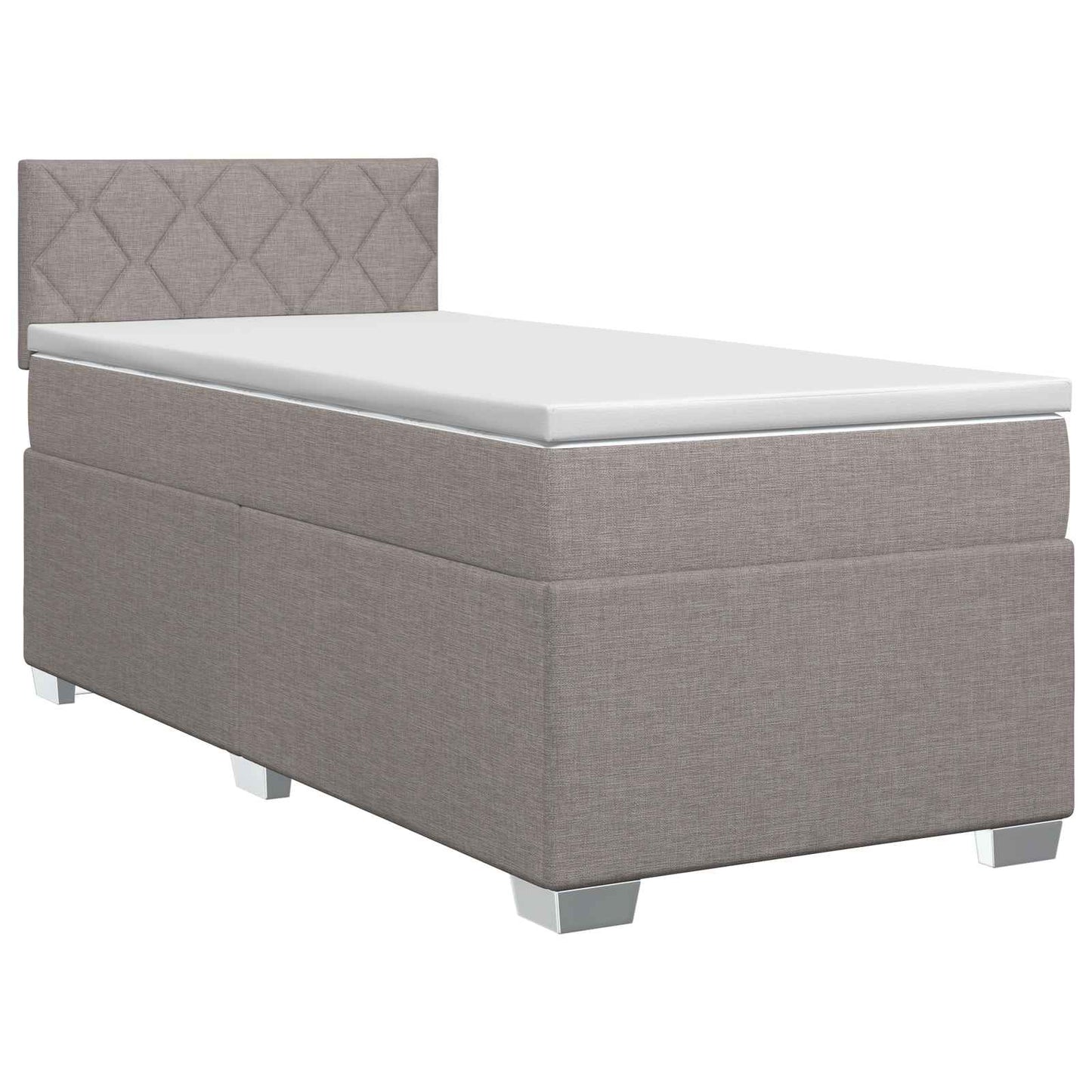 Boxspringbett mit Matratze mit Kopfteil Taupe 90 x 200 cm Stoff