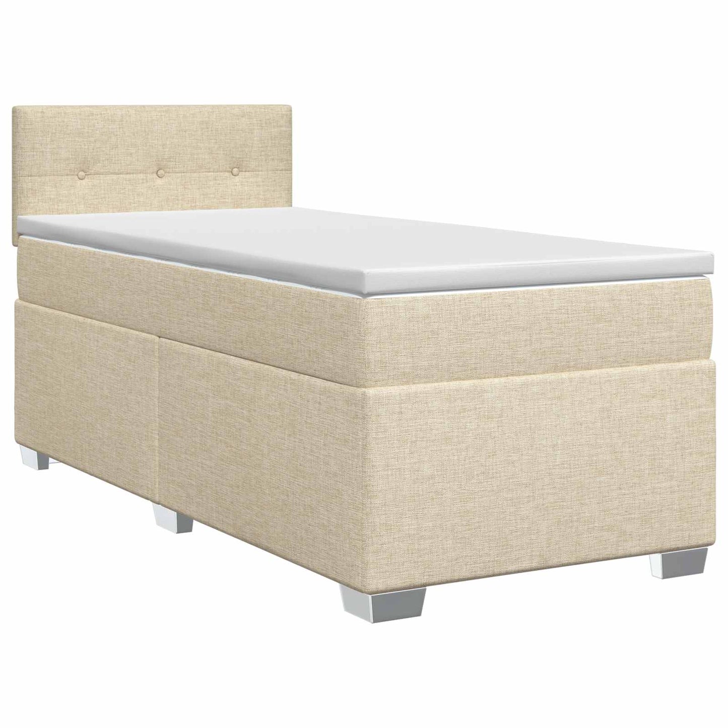 Boxspringbett mit Matratze Creme 100 x 200 cm Stoff