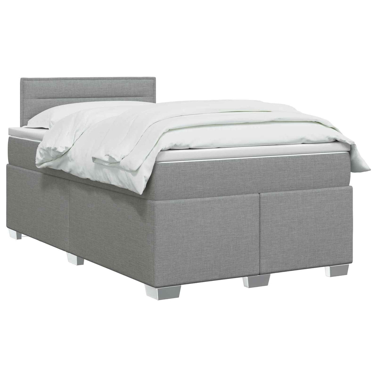 Boxspringbett mit Matratze Hellgrau 120 x 190 cm Stoff