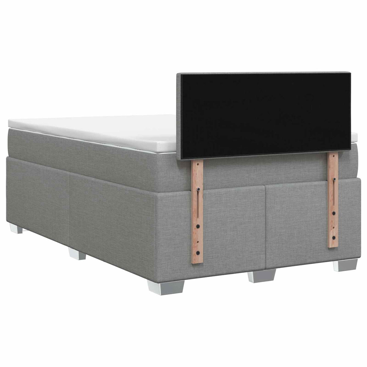 Boxspringbett mit Matratze Hellgrau 120 x 190 cm Stoff