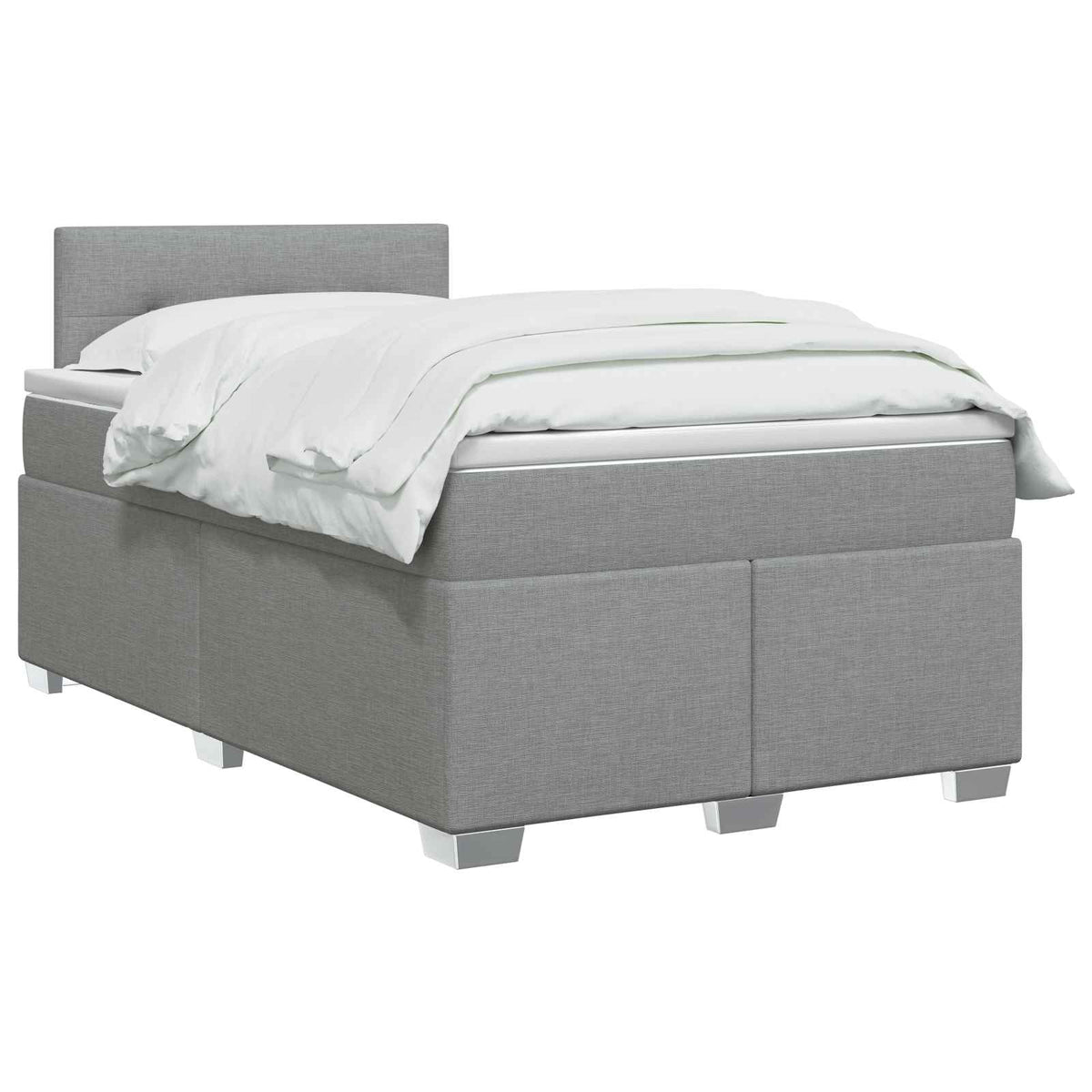 Boxspringbett mit Matratze Hellgrau 120 x 190 cm Stoff