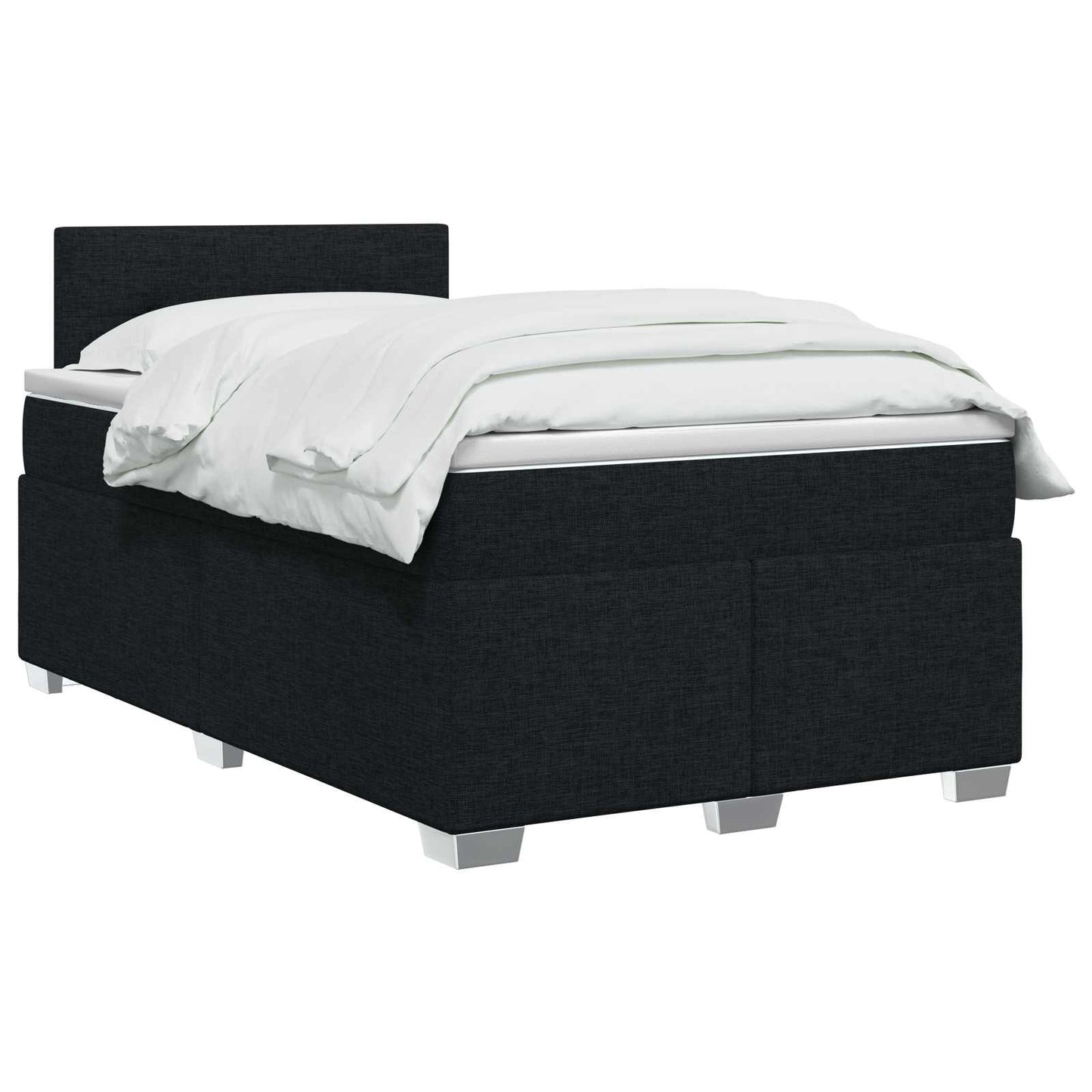 Boxspringbett mit Matratze Schwarz 120 x 190 cm Stoff