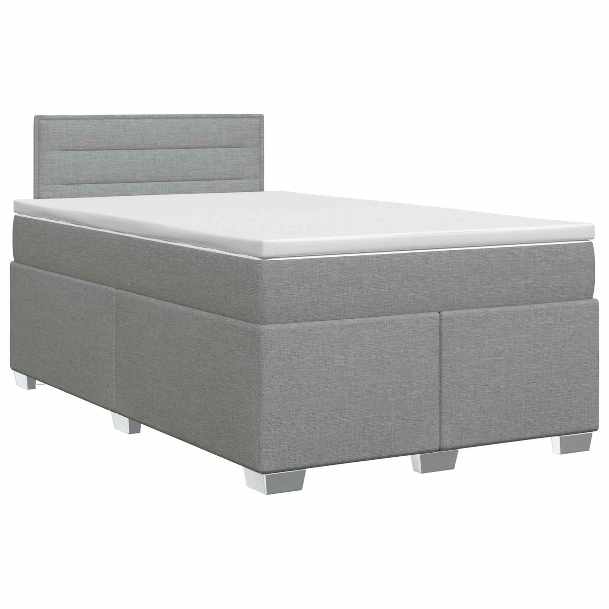 Boxspringbett mit Matratze Hellgrau 120 x 200 cm Stoff