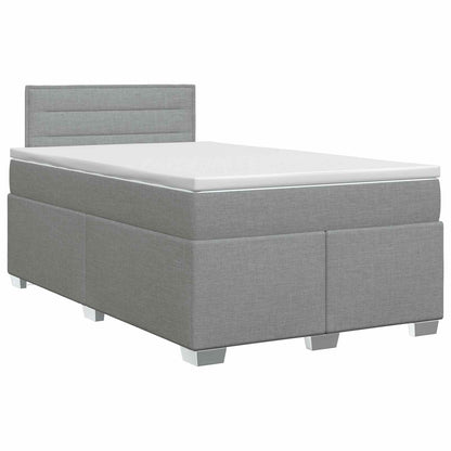 Boxspringbett mit Matratze Hellgrau 120 x 200 cm Stoff