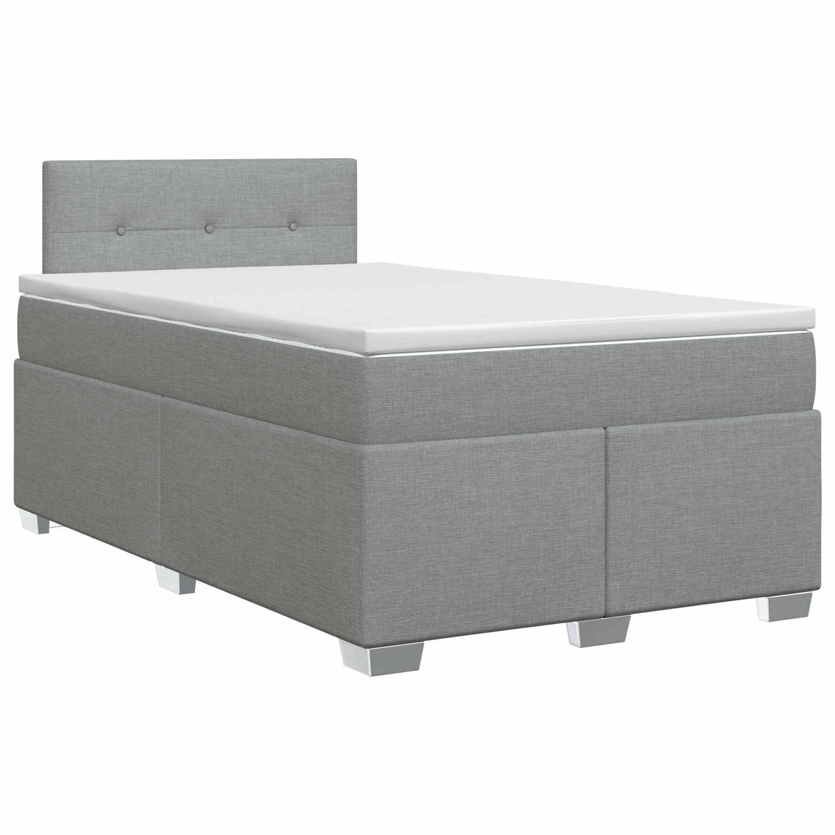 Boxspringbett mit Matratze Hellgrau 120 x 200 cm Stoff