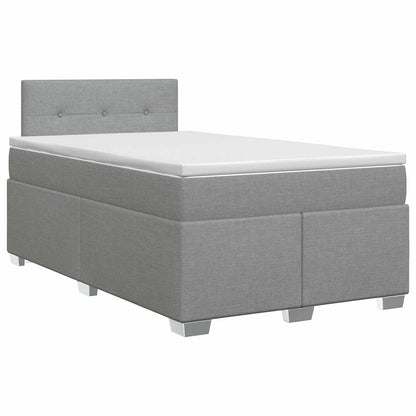 Boxspringbett mit Matratze Hellgrau 120 x 200 cm Stoff