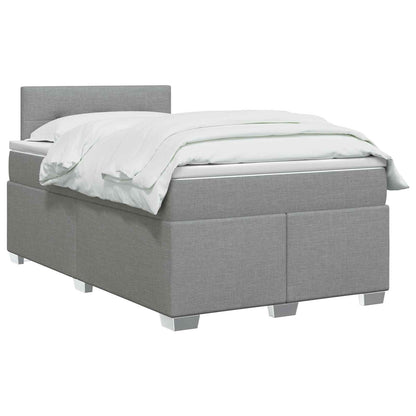 Boxspringbett mit Matratze Hellgrau 120 x 200 cm Stoff