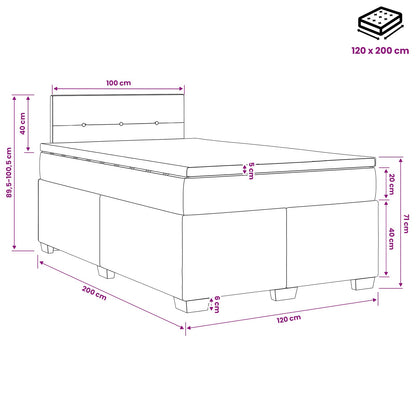 Boxspringbett mit Matratze Hellgrau 120 x 200 cm Stoff