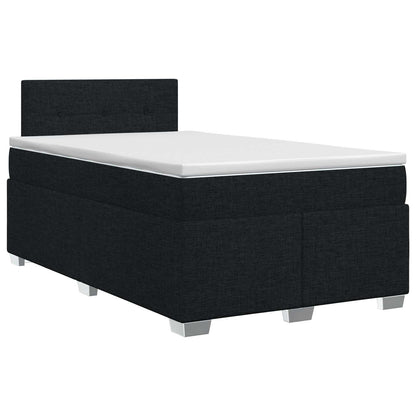 Boxspringbett mit Matratze Schwarz 120 x 200 cm Stoff