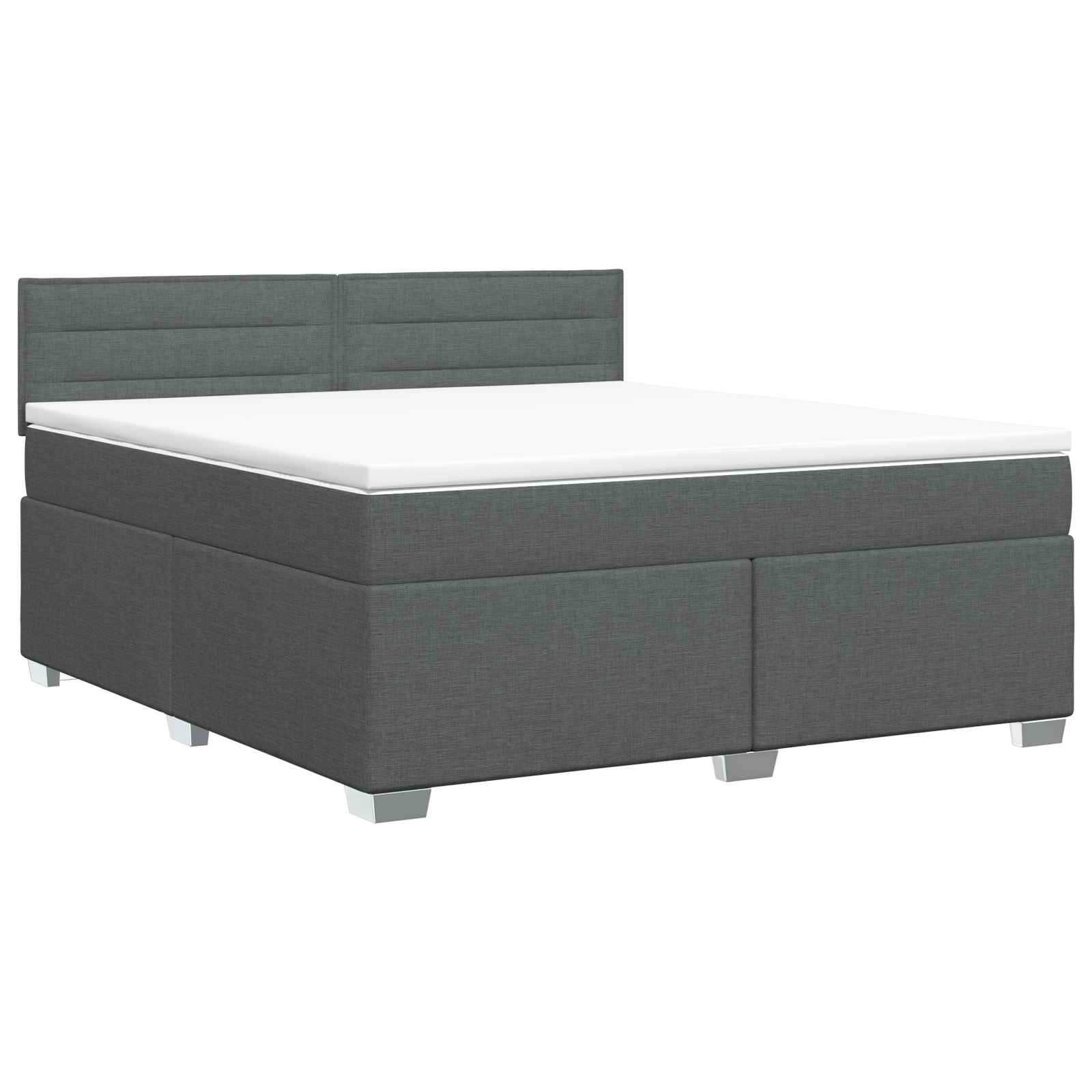 Boxspringbett mit Matratze Dunkelgrau 140 x 190 cm Stoff