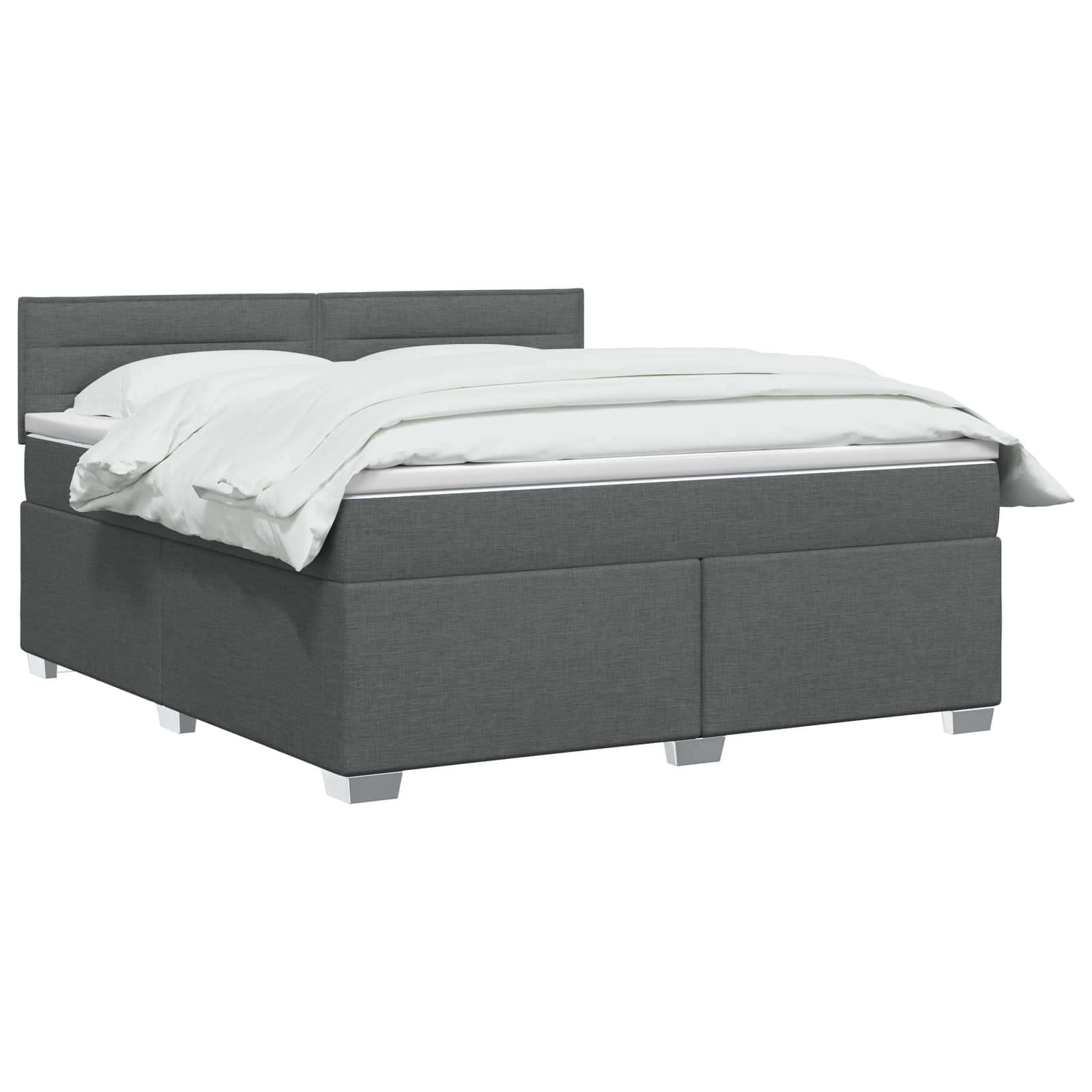 Boxspringbett mit Matratze Dunkelgrau 140 x 190 cm Stoff