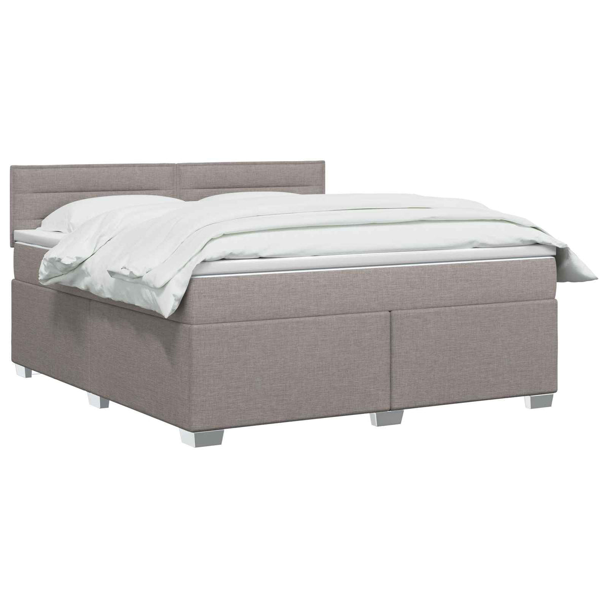 Boxspringbett mit Matratze Taupe 140 x 190 cm Stoff