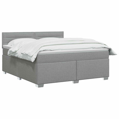 Boxspringbett mit Matratze Hellgrau 140 x 200 cm Stoff