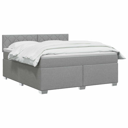 Boxspringbett mit Matratze Hellgrau 140 x 200 cm Stoff