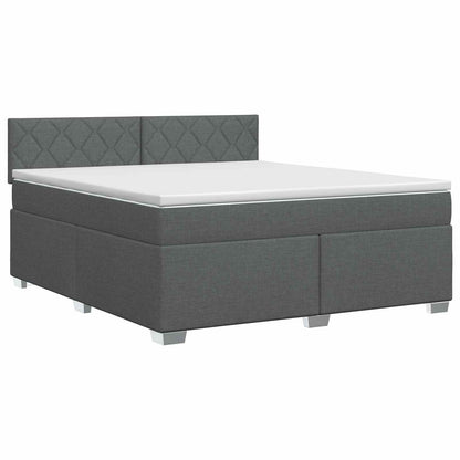 Boxspringbett mit Matratze Dunkelgrau 140 x 200 cm Stoff