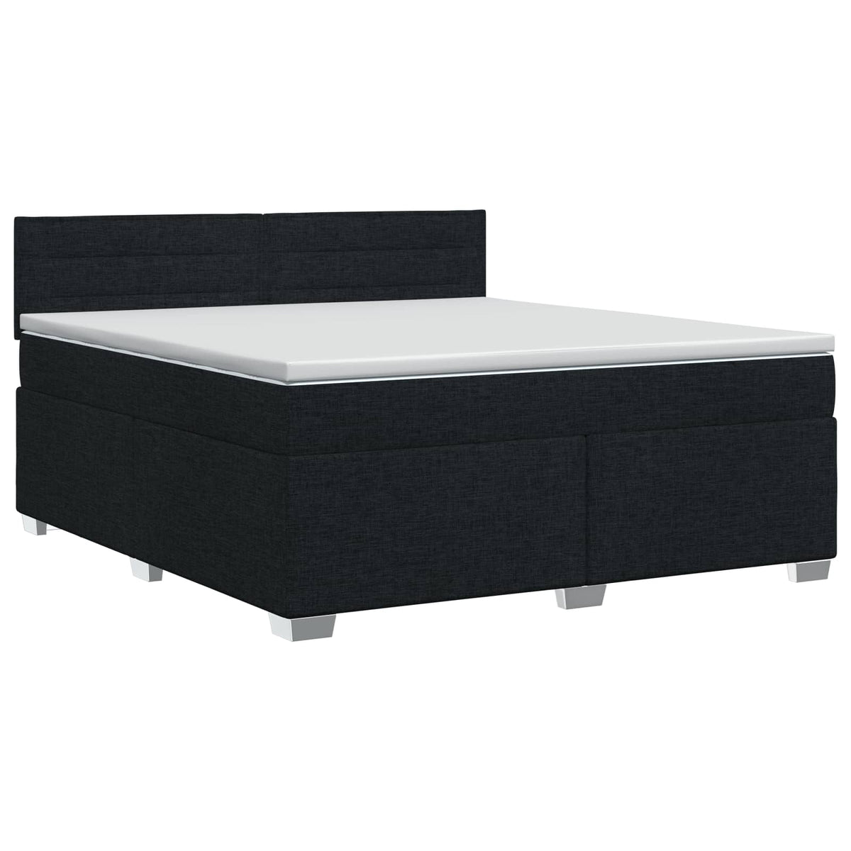 Boxspringbett mit Matratze Schwarz 160 x 200 cm Stoff