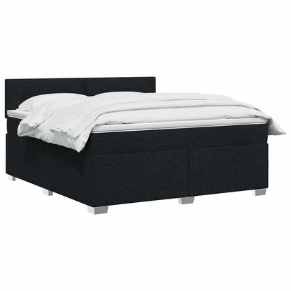 Boxspringbett mit Matratze Schwarz 160 x 200 cm Stoff
